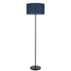 150W 3 Wayt Cromwell Metal Floor Lamp With Navy Blue Linen Shade - Cal Lighting