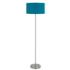 150W 3 Wayt Cromwell Metal Floor Lamp With Aqua Blue Linen Shade - Cal Lighting