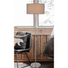 150W 3 Wayt Cromwell Metal Floor Lamp With Gray Linen Shade - Cal Lighting