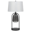 100W 3 way Midtown metal table lamp with glass shade and a 5W led Night light - Cal Lighting