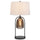 100W 3 way Midtown metal table lamp with glass shade and a 5W led Night light - Cal Lighting