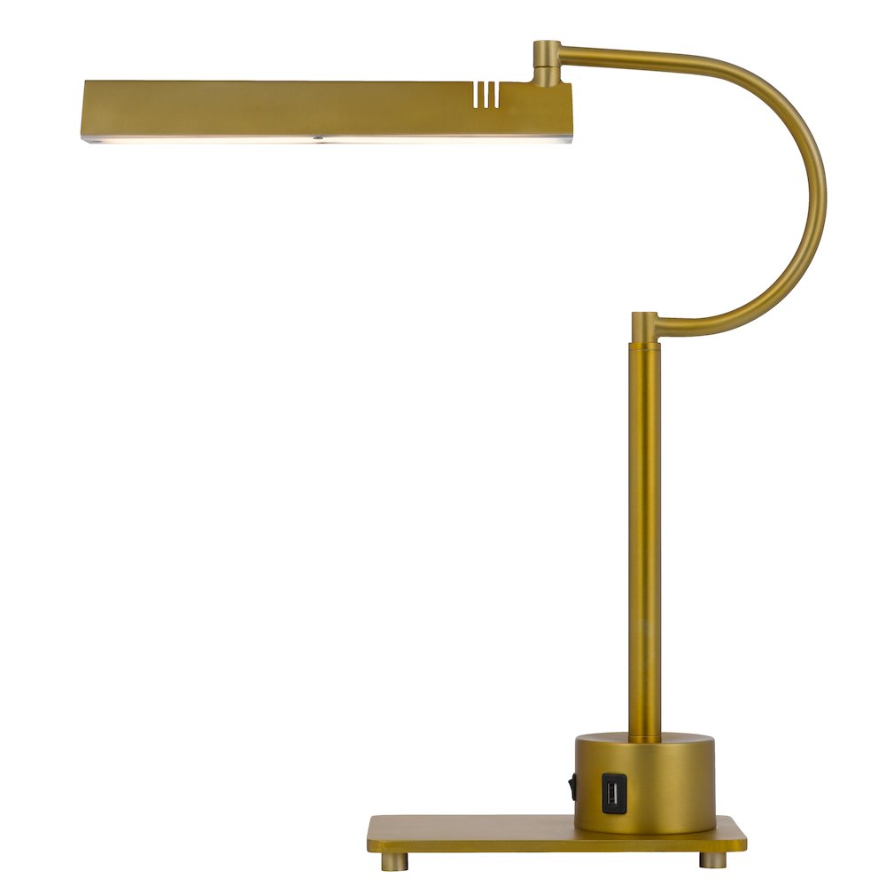 led 12W SOHO metal desk lamp with 2 USB ports - Cal Lighting
