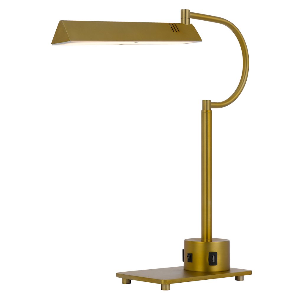 led 12W SOHO metal desk lamp with 2 USB ports - Cal Lighting