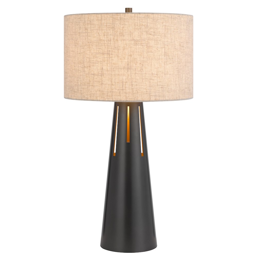 100W 3 way Hayti metal table lamp with 2W led night light - Cal Lighting