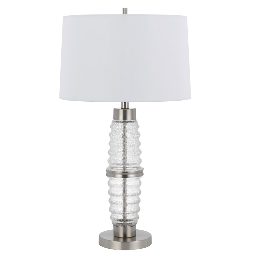 100W 3 way Macon glass table lamp with 2W led night light - Cal Lighting