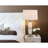 100W 3 way Macon glass table lamp with 2W led night light - Cal Lighting