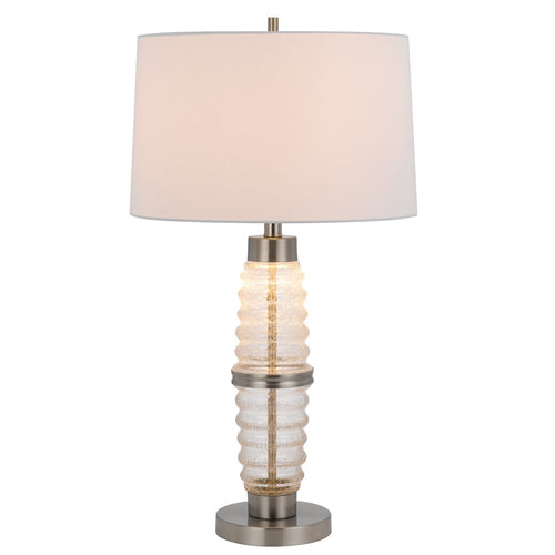 100W 3 way Macon glass table lamp with 2W led night light - Cal Lighting