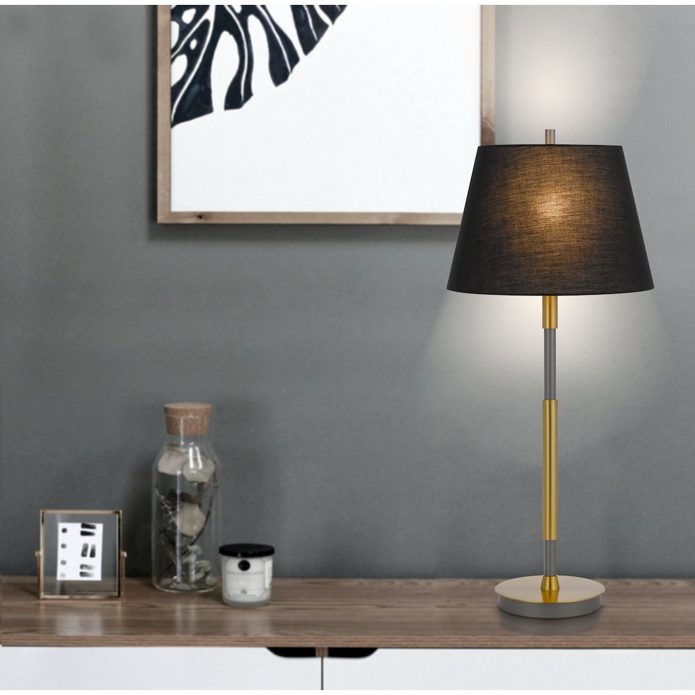 150W 3 way Ciudad metal two tone table lamp - Cal Lighting