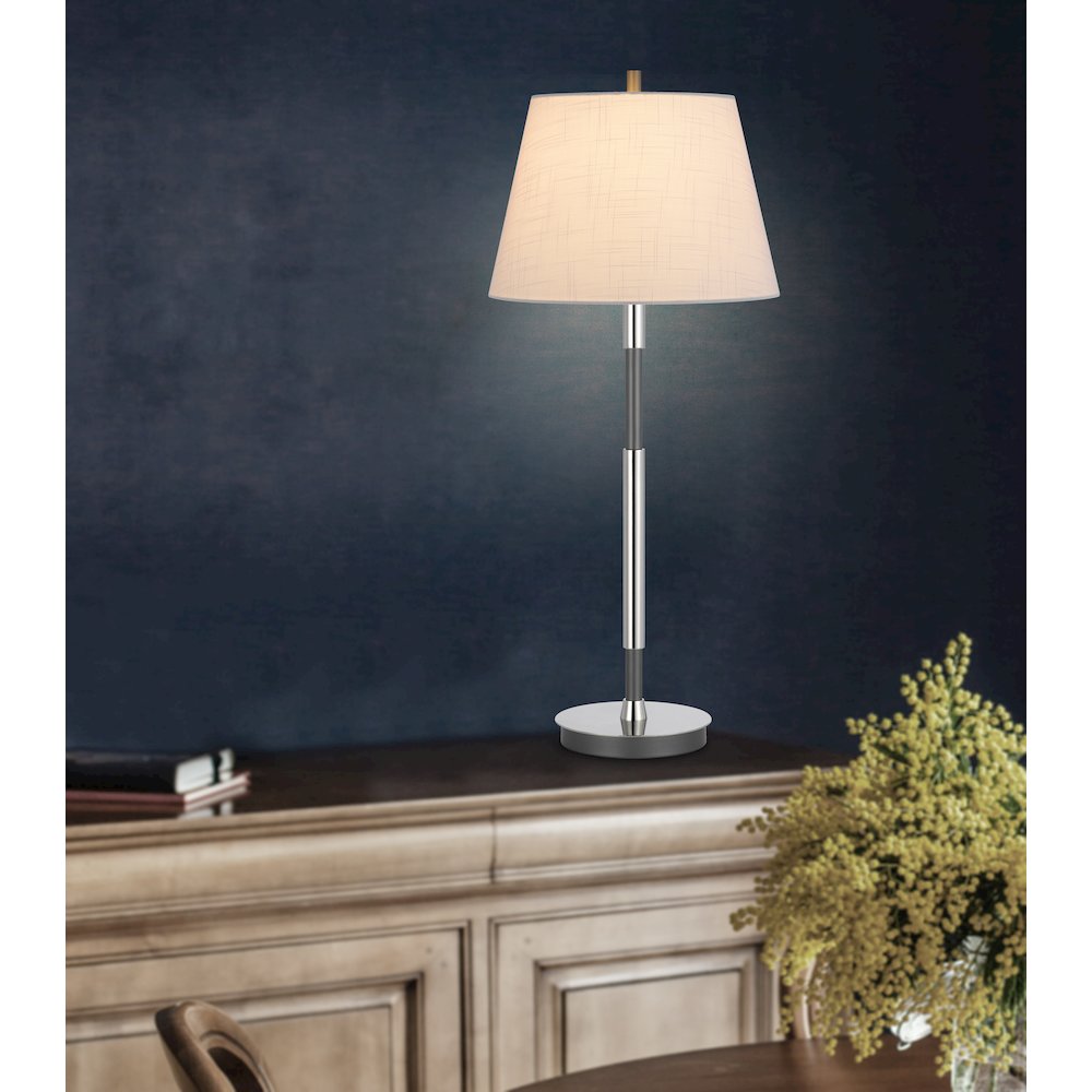150W 3 way Ciudad metal two tone table lamp - Cal Lighting