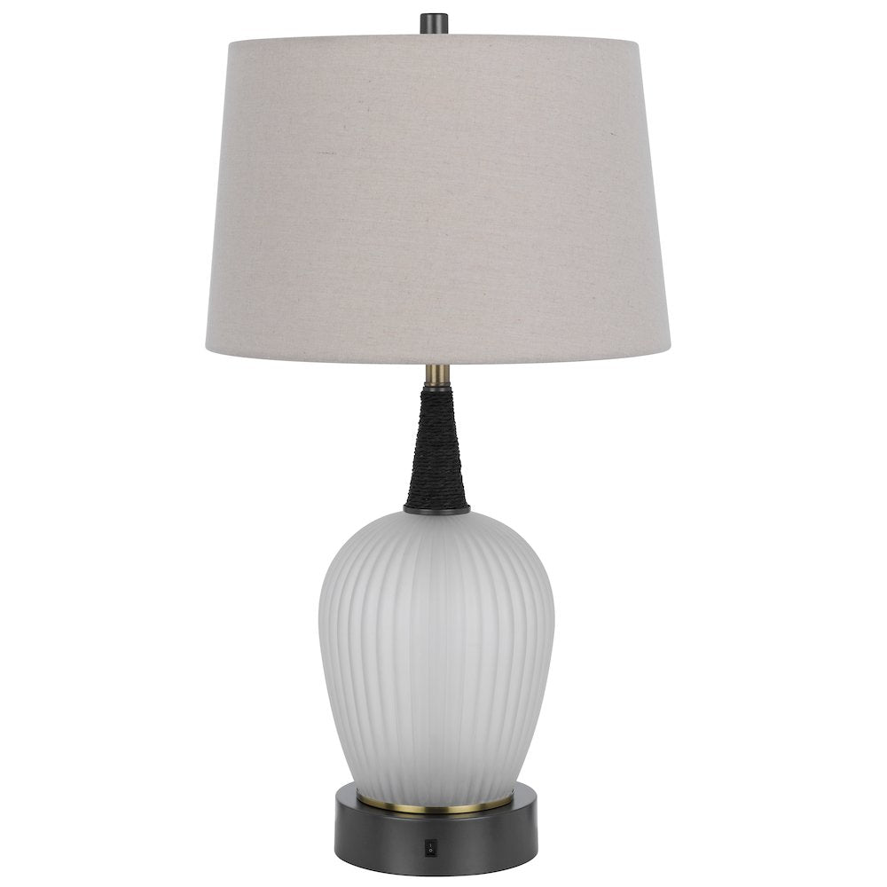 100W led Vega metal/frosted glass table lamp with 2W led night light - Cal Lighting