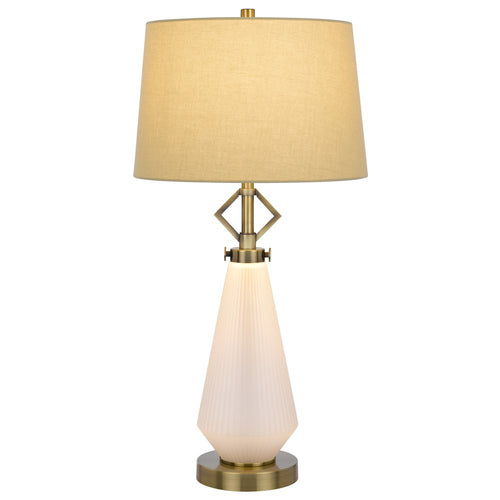 100W led Carrizo metal/glass table lamp with 2W led night light - Cal Lighting