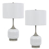 150W 3 way Palmyra metal/glass table lamp. Sold in pairs - Cal Lighting