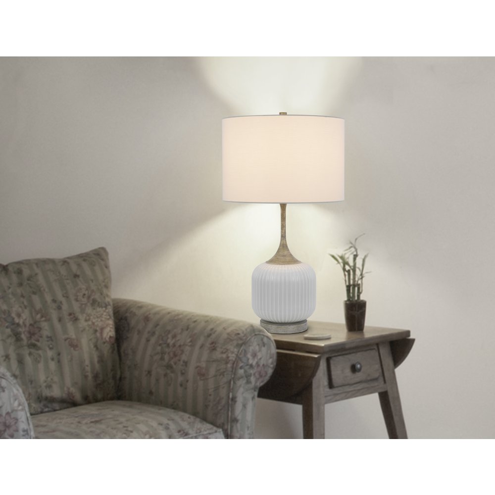 150W 3 way Palmyra metal/glass table lamp. Sold in pairs - Cal Lighting