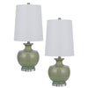 100W Kawela ceramic table lamp with crystal base. Sold in pairs - Cal Lighting