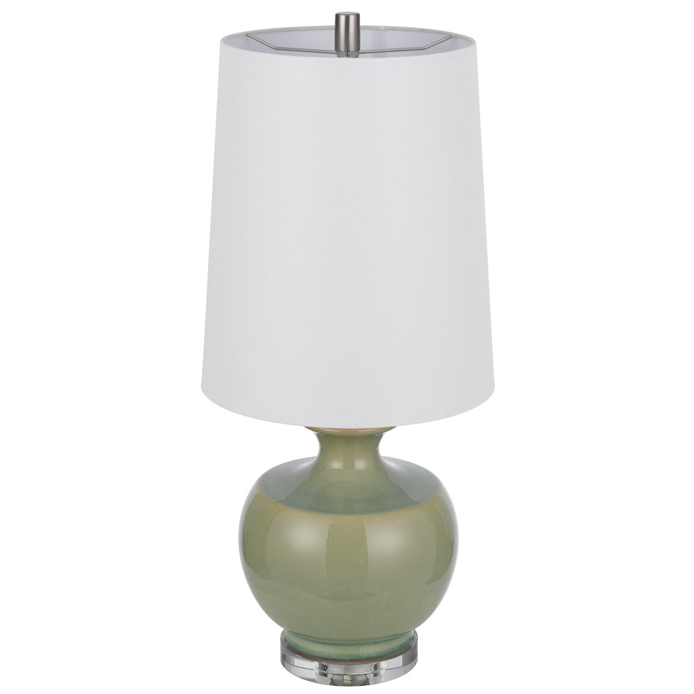 100W Kawela ceramic table lamp with crystal base. Sold in pairs - Cal Lighting