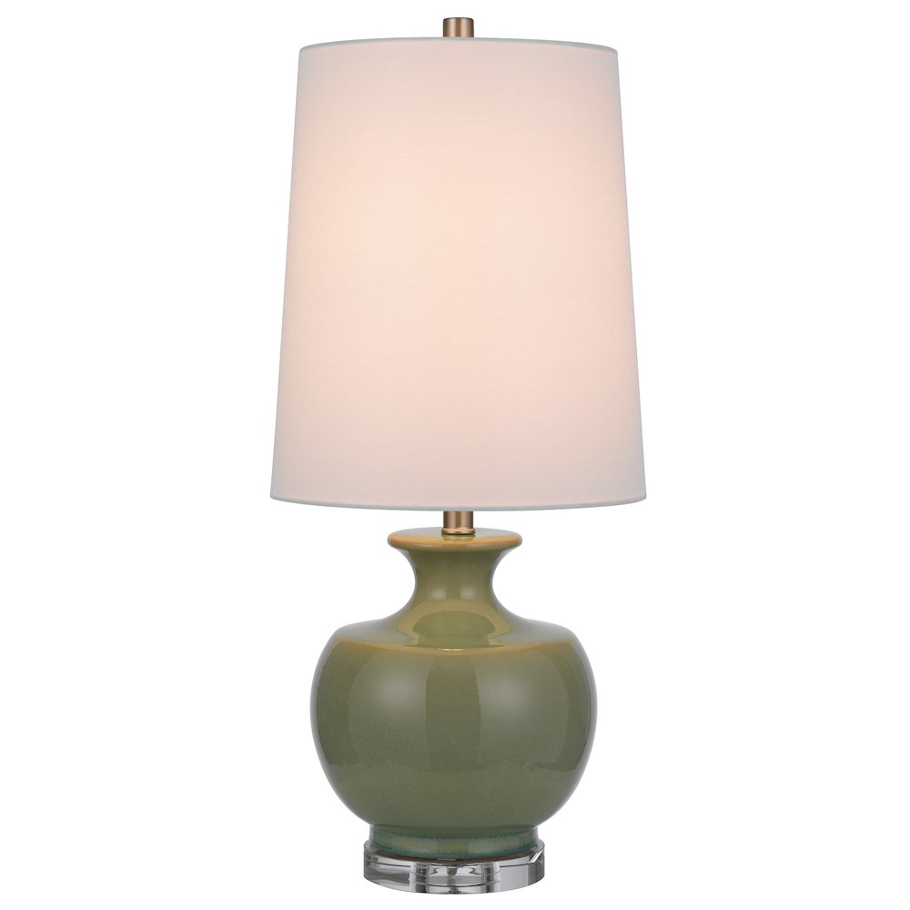 100W Kawela ceramic table lamp with crystal base. Sold in pairs - Cal Lighting