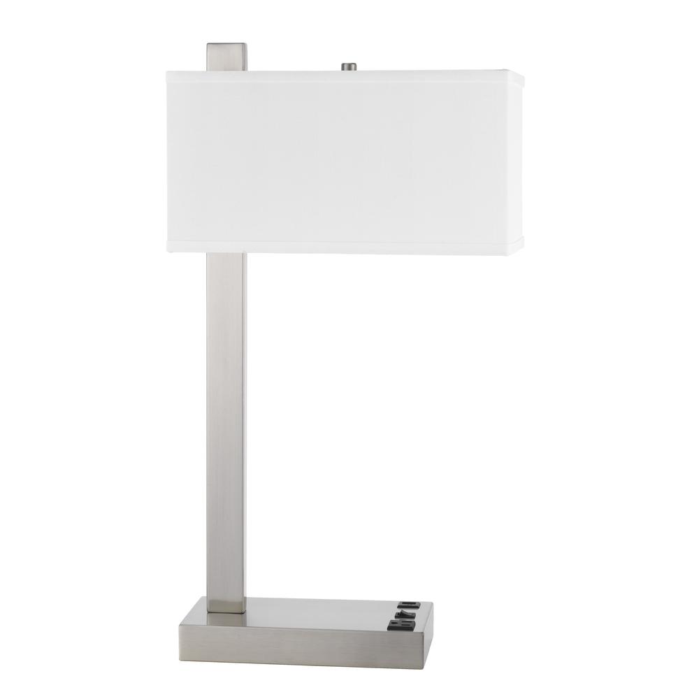 Drancy Metal Desk Lamp With One Power Outlet And One Usb Charging Port - Cal Lighting