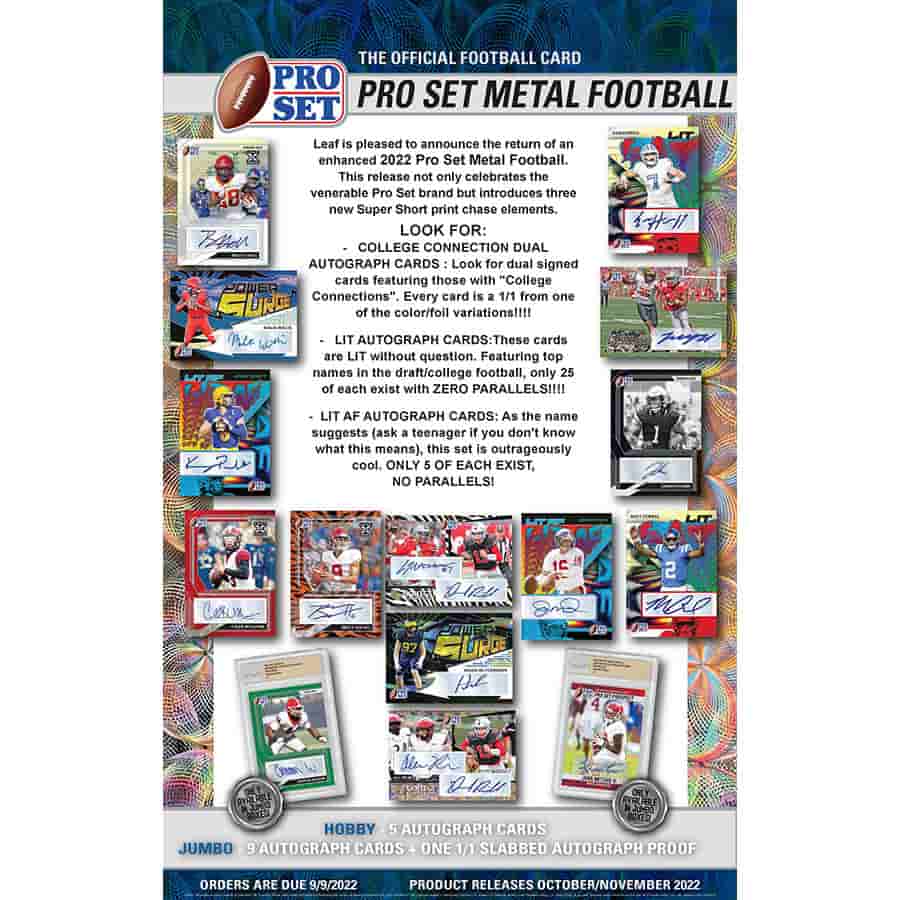 Leaf Trading Cards -  Pro Set - 2022 Leaf Pro Set Metal Football Hobby