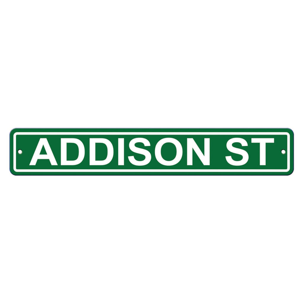 Chicago Cubs Sign 4x24 Plastic Street Style Addison Street CO - Fremont Die