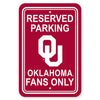 Oklahoma Sooners Sign 12x18 Plastic Reserved Parking Style CO - Fremont Die