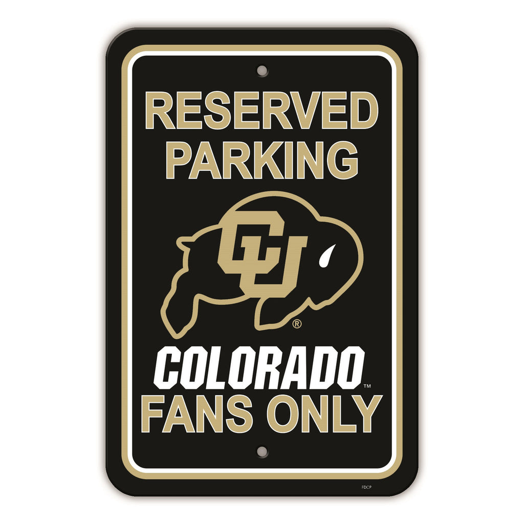Colorado Buffaloes Sign 12x18 Plastic Reserved Parking Style CO - Fremont Die