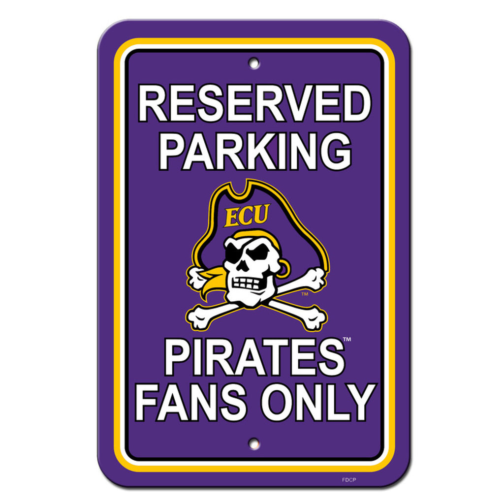 East Carolina Pirates Sign 12x18 Plastic Reserved Parking Style CO -