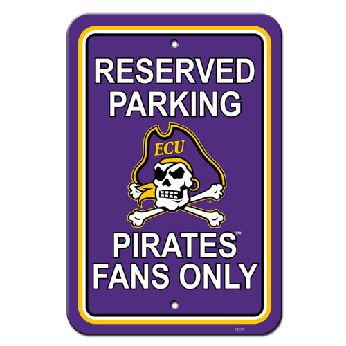 East Carolina Pirates Sign 12x18 Plastic Reserved Parking Style CO -
