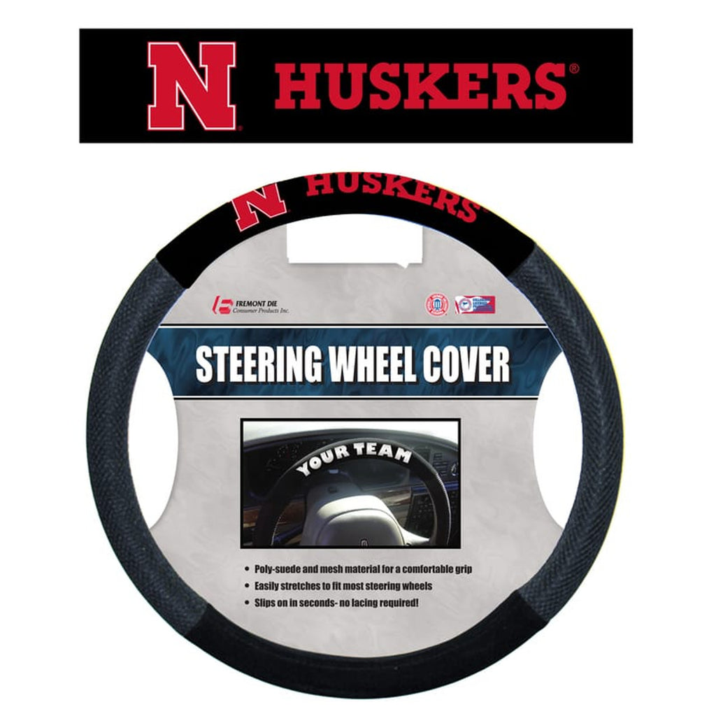 Nebraska Cornhuskers Steering Wheel Cover Mesh Style N Logo Design CO - Fremont Die