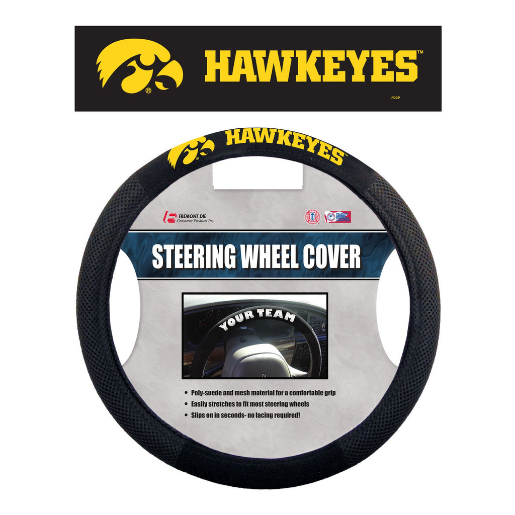 Iowa Hawkeyes Steering Wheel Cover Mesh Style Alternate CO - Fremont Die