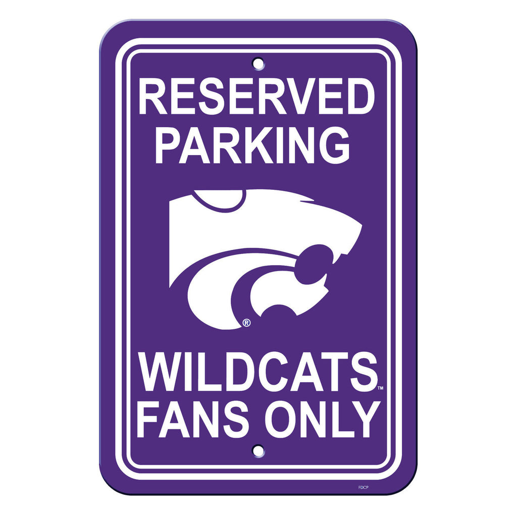 Kansas State Wildcats Sign 12x18 Plastic Reserved Parking Style CO - Fremont Die
