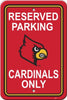 Louisville Cardinals Sign 12x18 Plastic Reserved Parking Style CO - Fremont Die