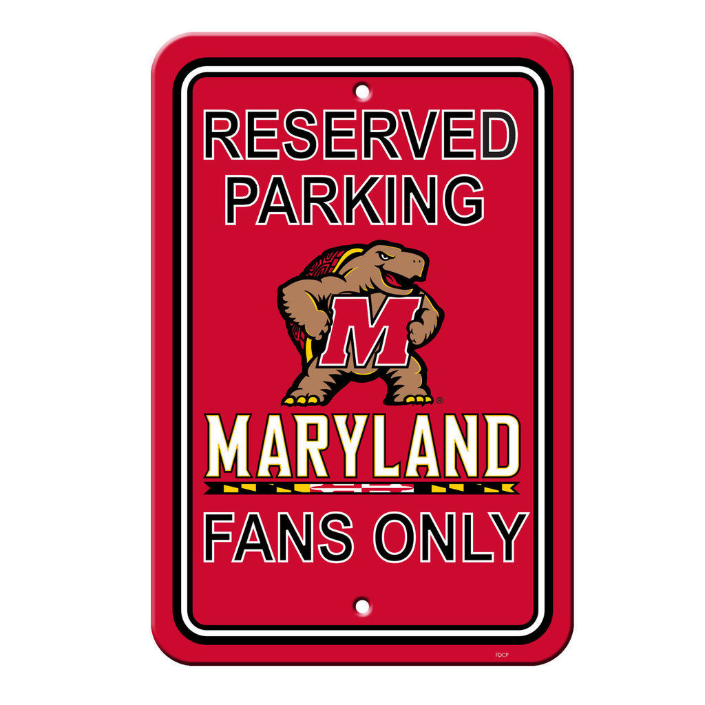 Maryland Terrapins Sign 12x18 Plastic Reserved Parking Style CO - Fremont Die