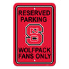North Carolina State Wolfpack Sign 12x18 Plastic Reserved Parking Style CO - Fremont Die