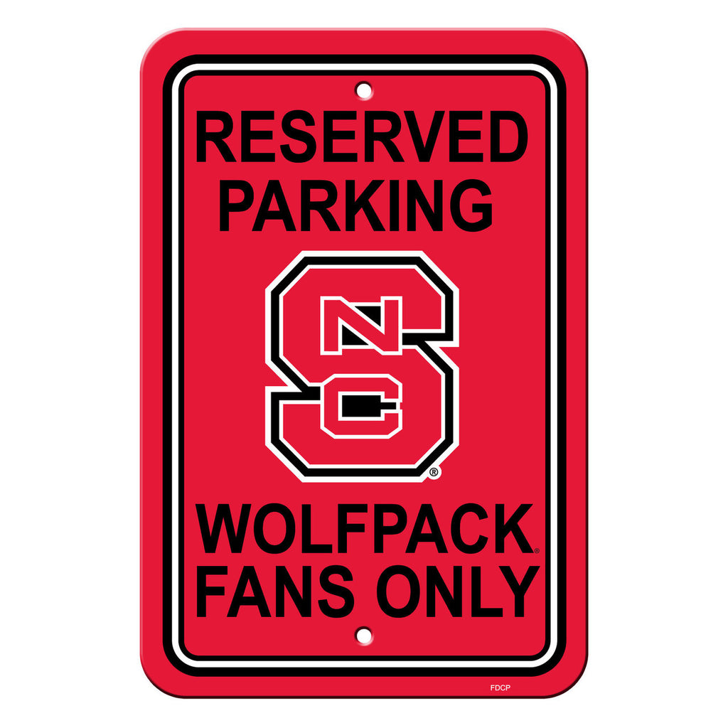 North Carolina State Wolfpack Sign 12x18 Plastic Reserved Parking Style CO - Fremont Die