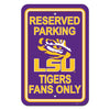 LSU Tigers Sign 12x18 Plastic Reserved Parking Style CO - Fremont Die