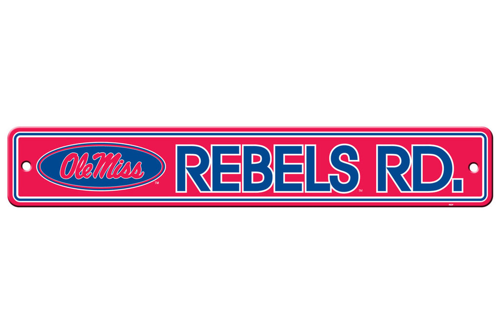 Mississippi Rebels Sign 4x24 Plastic Street Style - Special Order - Fremont Die