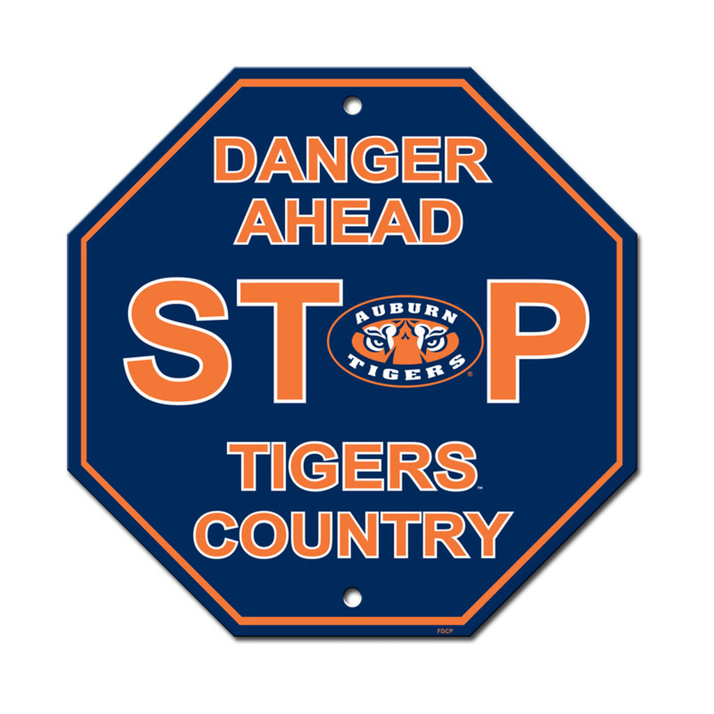 Auburn Tigers Sign 12x12 Plastic Stop Style CO - Fremont Die