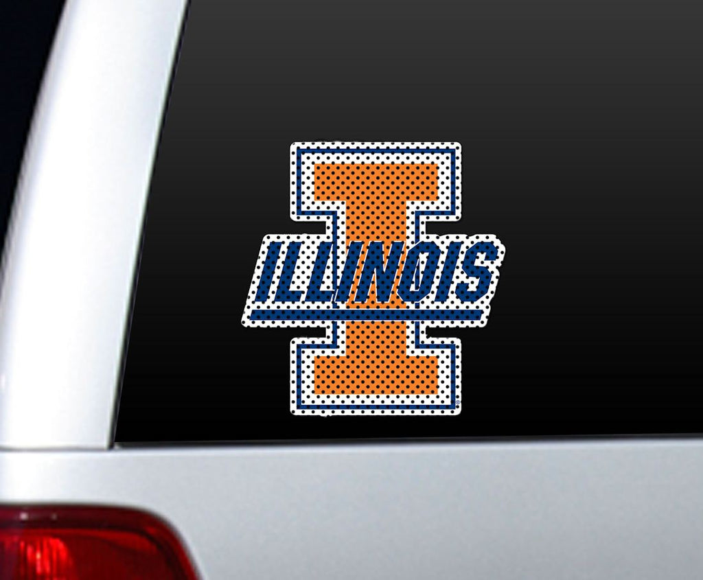 Illinois Fighting Illini Window Film 12 Inch Die Cut - 0.25