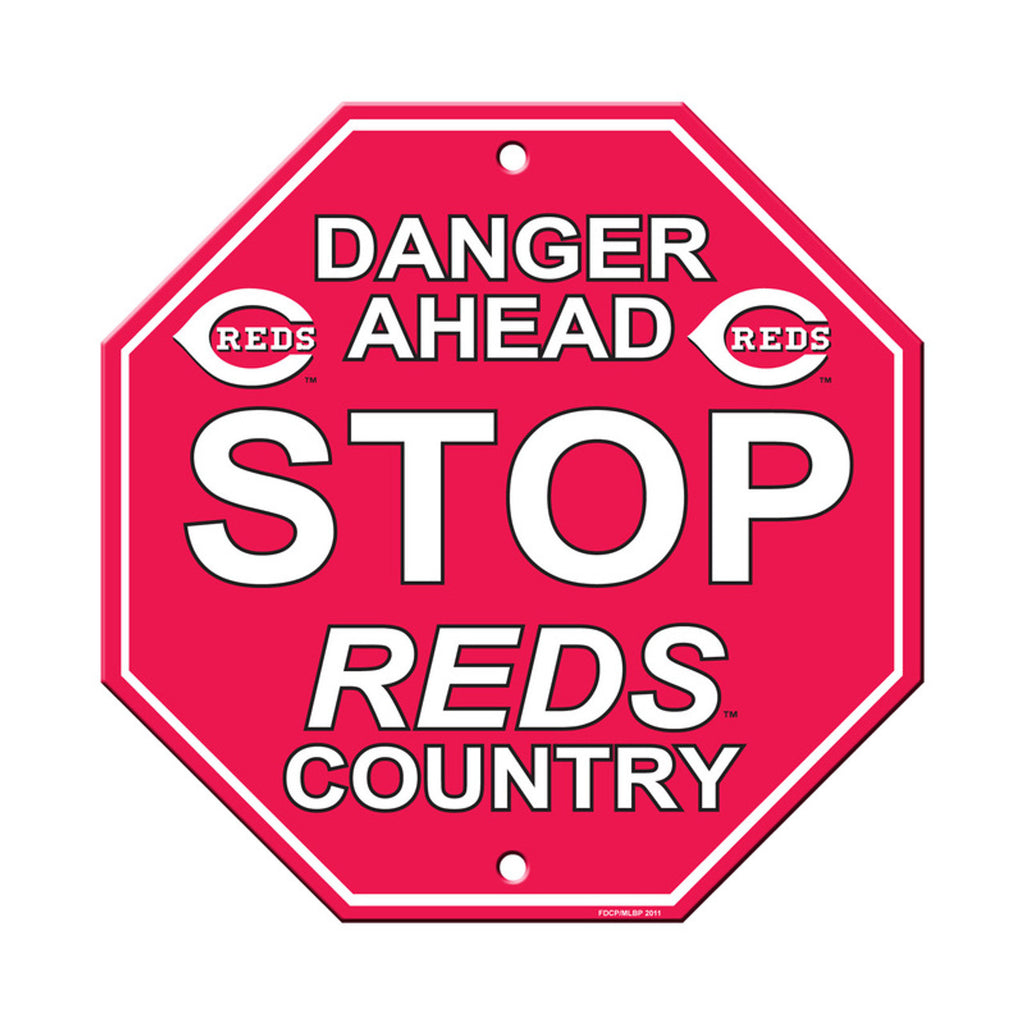 Cincinnati Reds Sign 12x12 Plastic Stop Style CO - Fremont Die