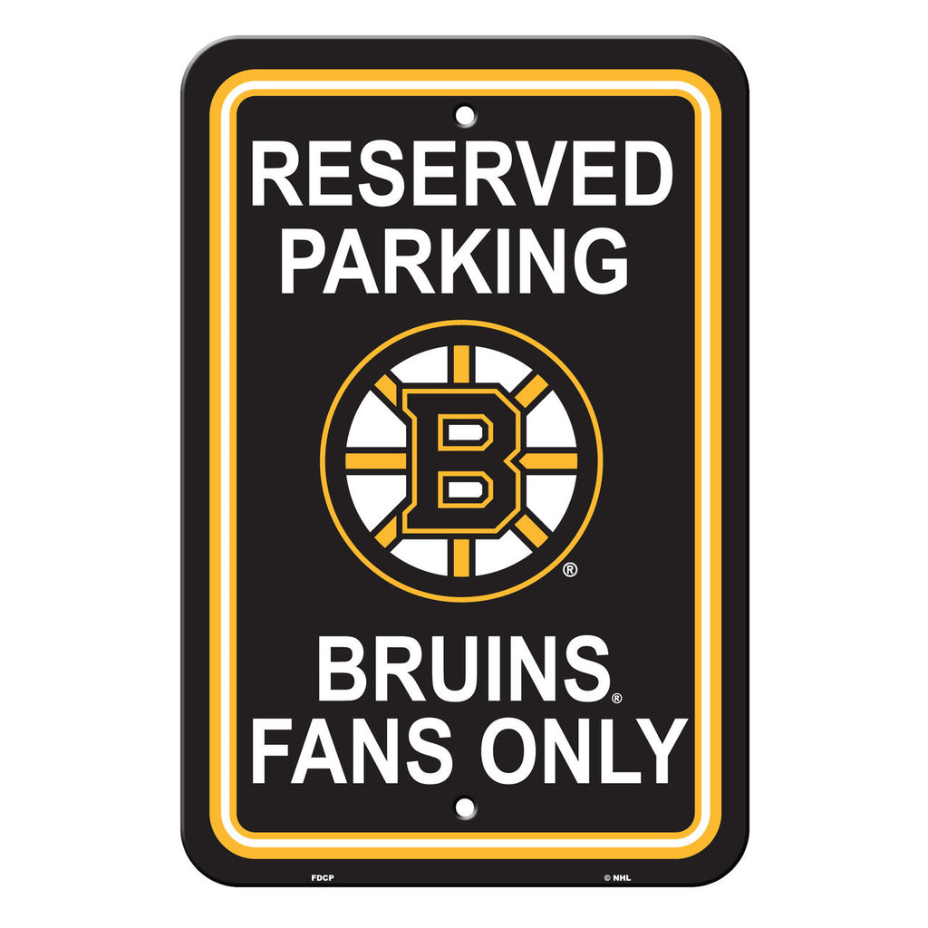Boston Bruins Sign 12x18 Plastic Reserved Parking Style CO - Fremont Die
