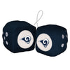 Los Angeles Rams Fuzzy Dice White Logo CO - Fremont Die