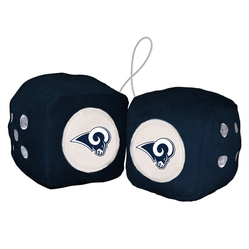 Los Angeles Rams Fuzzy Dice White Logo CO - Fremont Die