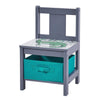 Kids Art Play Activity Table with Storage Shelf and Chair Set, Blue & Gray - LuxenHome
