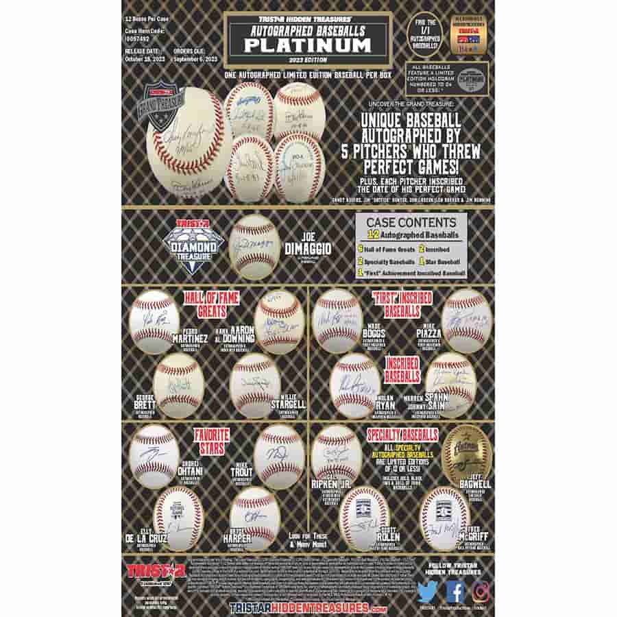 Tri-Star Productions Inc -  Platinum - 2023 Tristar Hidden Treasures Autographed Baseballs Platinum Edition Series 2