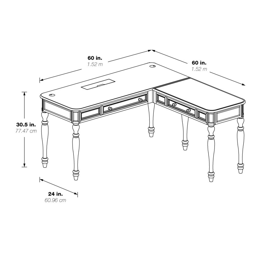 Country Meadows L-Shaped Desk w/PWR - OSP Home Furnishings