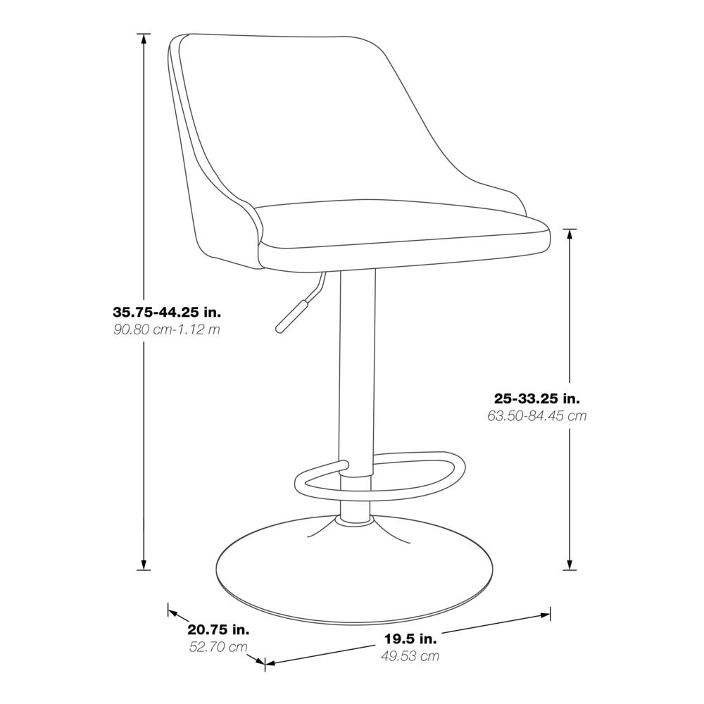 Sylmar Height Adjustable Stool in Navy Faux Leather - OSP Home Furnishings