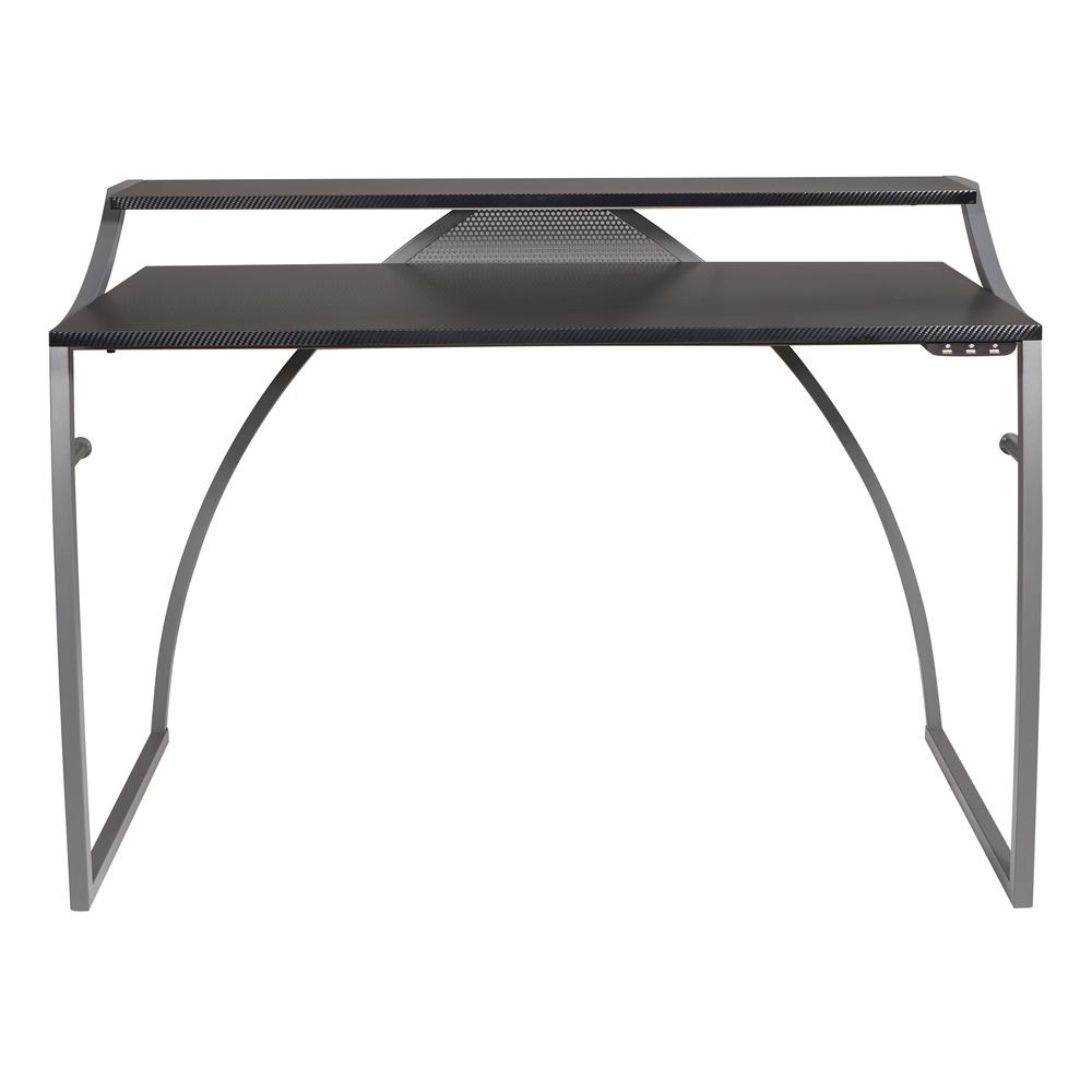 Alpha Battlestation Gaming Desk in Black Finish, ALP25-BLK - OSP Home Furnishings