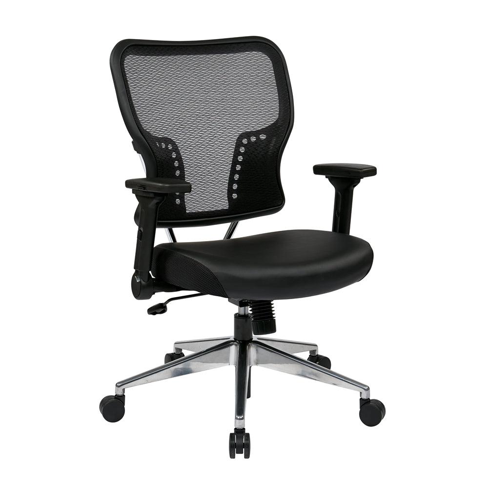 Air Grid® Back and Bonded Leather Seat Chair - Office Star Products