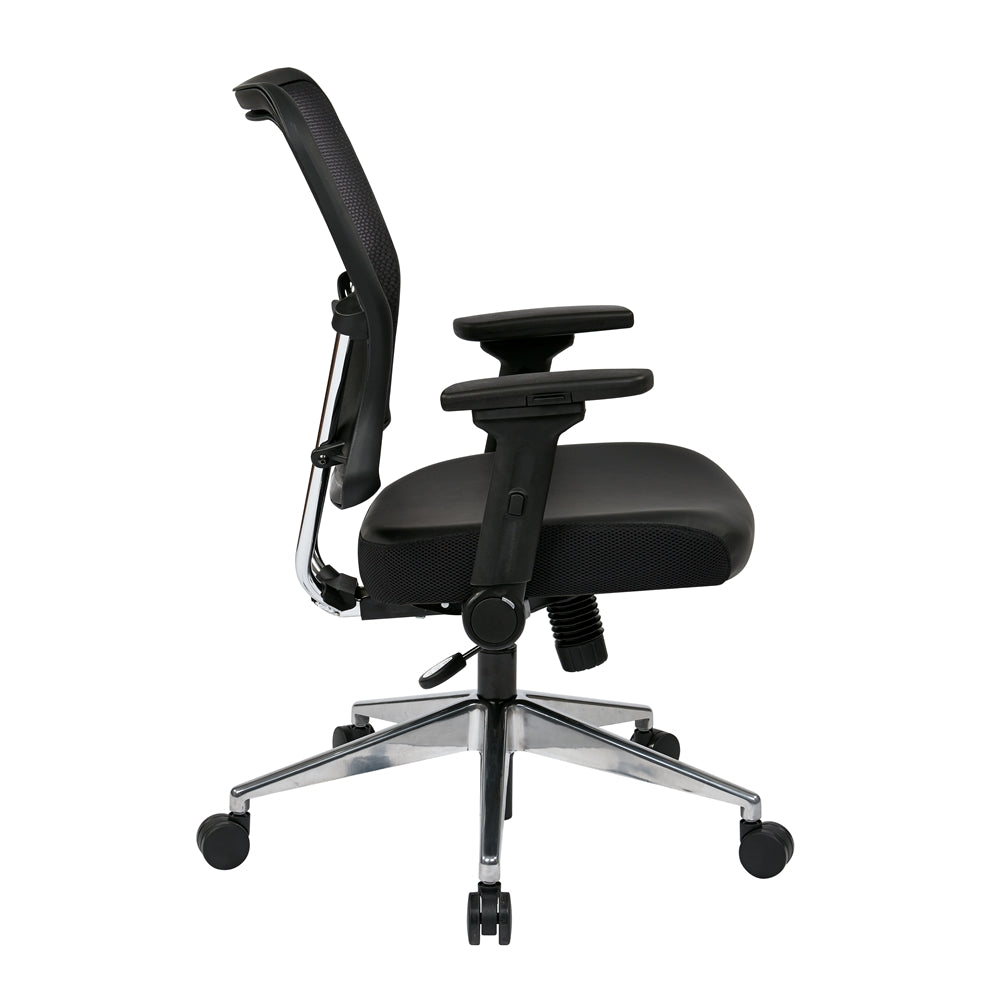 Air Grid® Back and Bonded Leather Seat Chair - Office Star Products