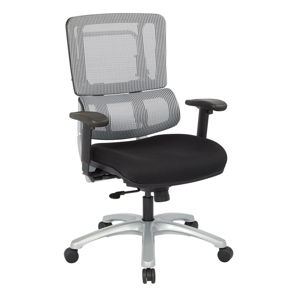 Vertical Grey Mesh Back Chair with Silver Base - Office Star Products